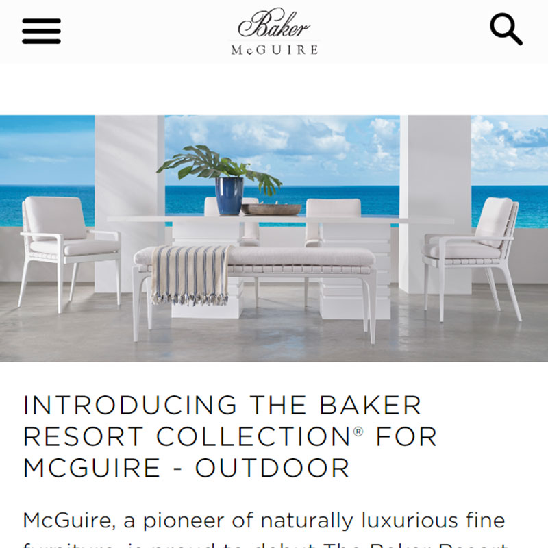 Baker McGuire furniture website