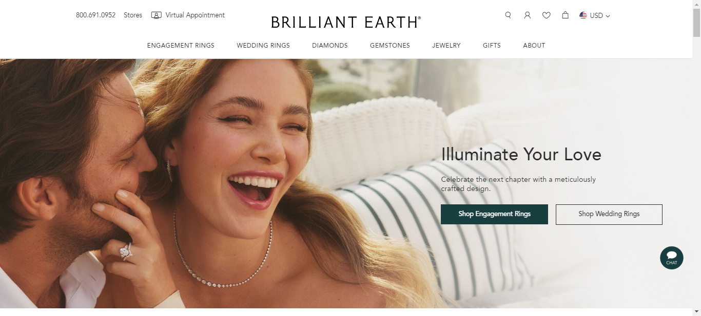 Brilliant Earth: Best jewelry ecommerce website