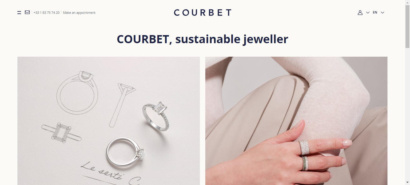 COURBET: jewelry website using virtual try-on