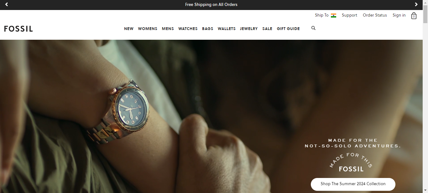 Studying Fossil watch eCommerce website