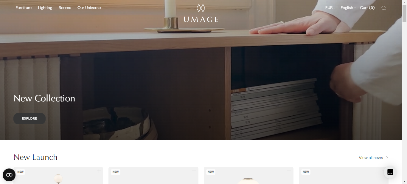 Umage is the best furniture website which using virtual showroom