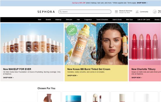 Best example of Cosmetics eCommerce Website